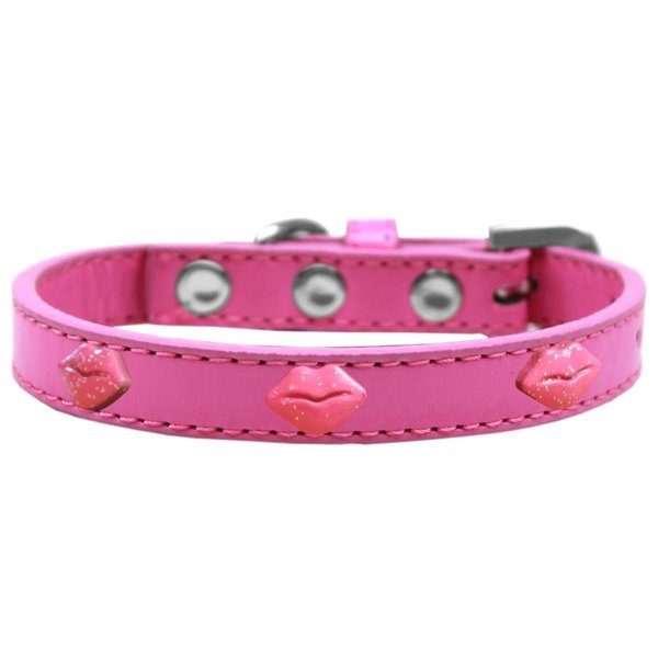 Mirage Pet Products Pink Glitter Lips Widget Dog CollarBright Size 10 631-9 BPK10